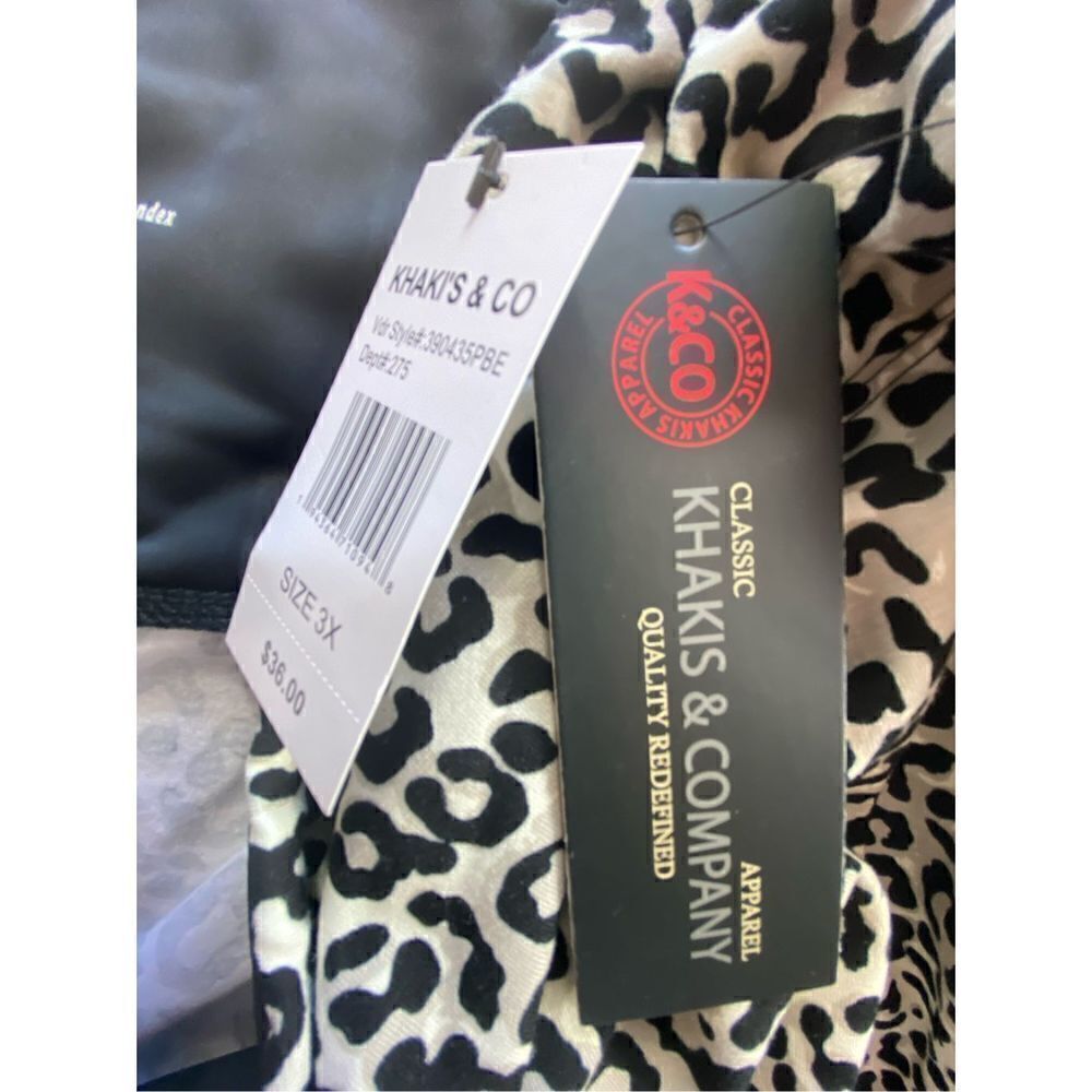 KHAKIS & CO WOMEN’S 3X Plus Suave Leopard Leggings - Black Multi Print - Picture 6 of 9
